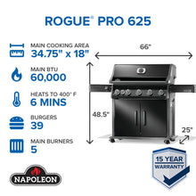 Load image into Gallery viewer, Napoleon "Rogue" PRO 625 SIB with Infrared Side Burner