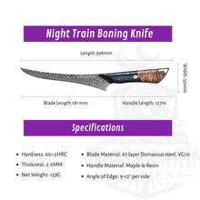 Load image into Gallery viewer, Chef Supply Co. "Boning Knife 18cm" Night Train Series