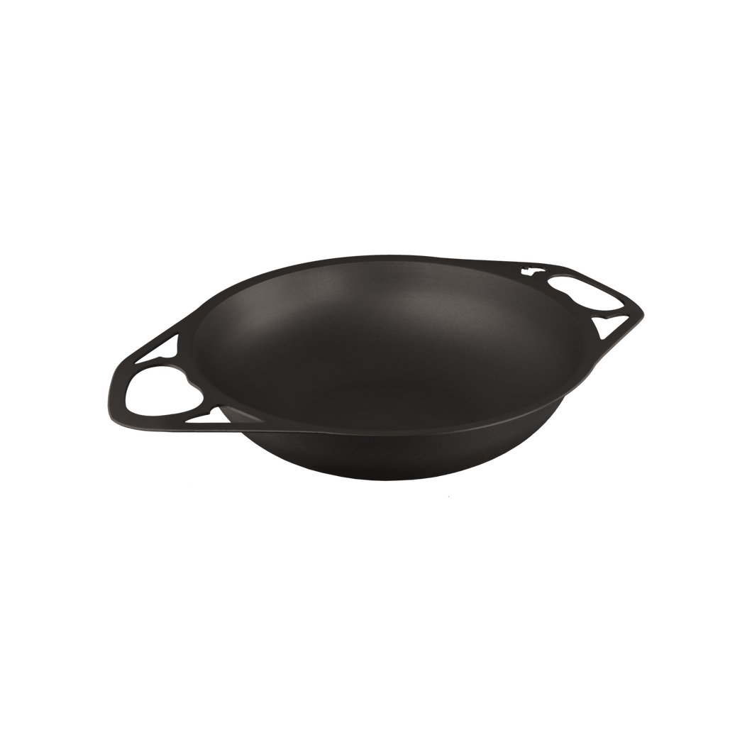 AUS-ION 'QUENCHED' 30cm/4L Seasoned Wrought Iron Dual-Handled Wok