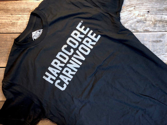 Hardcore Carnivore "Grey-on Black Block Logo" T-Shirt