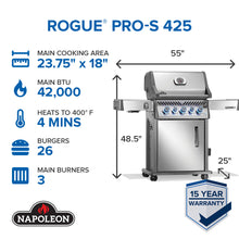 Load image into Gallery viewer, Napoleon "Rogue" PRO-S 425 RSIB with Infrared Side and Rear Burner
