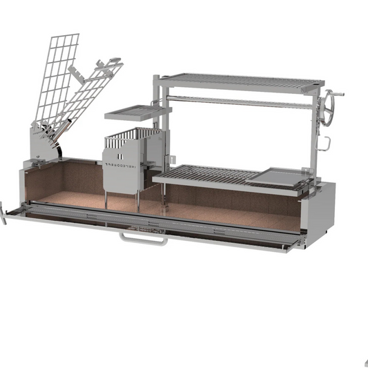 Tagwood BBQ "BBQ08SS" Built-In Argentine Santa Maria Wood Fire & Charcoal Gaucho Grill