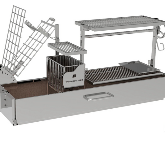 Tagwood BBQ "BBQ08SS" Built-In Argentine Santa Maria Wood Fire & Charcoal Gaucho Grill