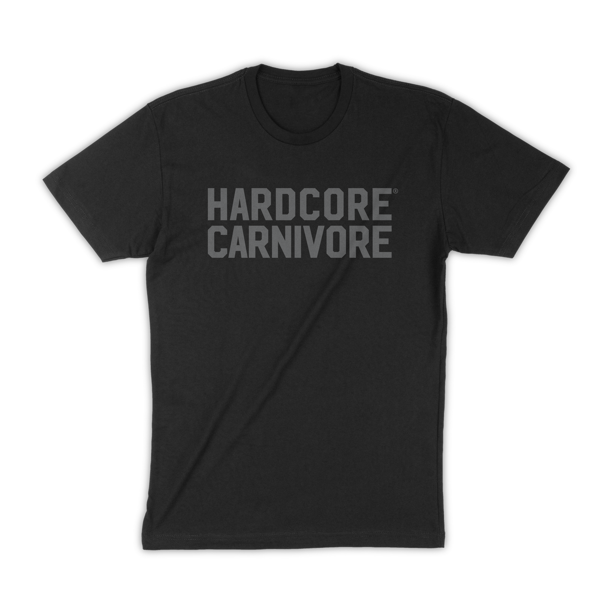 Hardcore Carnivore "Grey-on Black Block Logo" T-Shirt