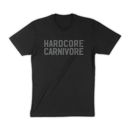 Hardcore Carnivore "Grey-on Black Block Logo" T-Shirt