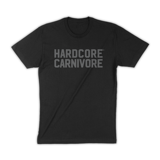 Hardcore Carnivore "Grey-on Black Block Logo" T-Shirt