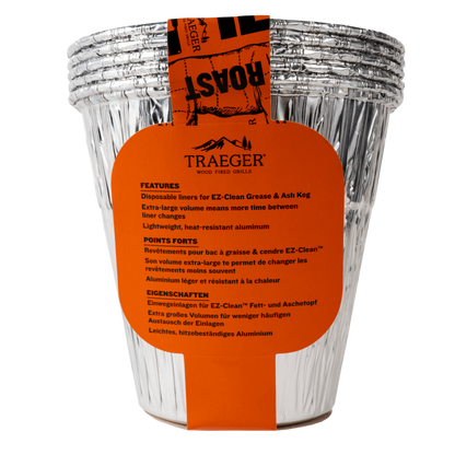 Traeger "EZ-Clean Grease & Ash Keg Liners" - 5 Pack